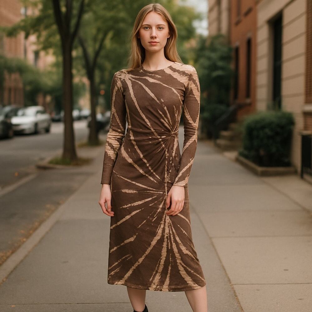YFB Neutral Multi Print Maxi Dress NEW with Tags